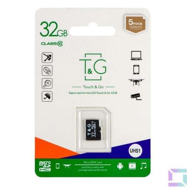 Карта Пам'яті T&G MicroSDHC 32gb UHS-1 10 Class Чорний 4711472587680 фото