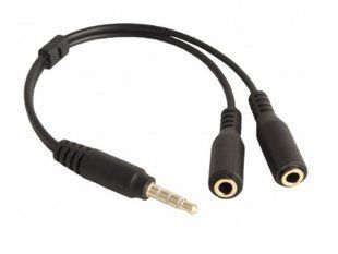 Розділювач Аудіо виходу Aux 3.5mm (Male) to 2Aux 3.5mm (Female) Чорний 2020000369158 фото