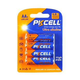 Батарейка щелочная PKCELL 1.5V AA/LR6, 4 штуки в блистере (PC/LR6-4B) Характеристики АА 6942449511225 фото