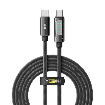 Кабель USB YOKI DISPLAY YK-DI88 Type-C to Type-C 100W 2m Колір Чорний 6907858579921 фото
