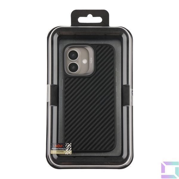 Чехол Kajsa Glamorous Collection Straw Mat Pattern with MagSafe для iPhone 17 Black 4894505237865 фото