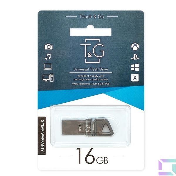 USB флеш-накопичувач T&G 16gb Metal 114 Чорний 4711472585075 фото