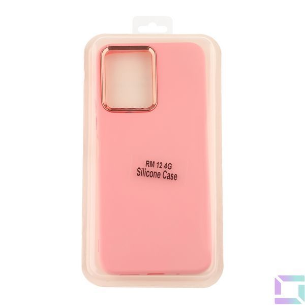 Чохол Silicone Cover Metal frame (AA) для Xiaomi Redmi 12 06.Light Pink 2020000365341 фото