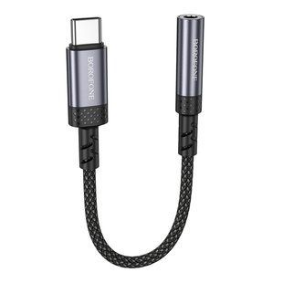 Перехідник Borofone BV24 Type-C to AUX 3.5mm (female) 15cm Сiрий 6941991118999 фото