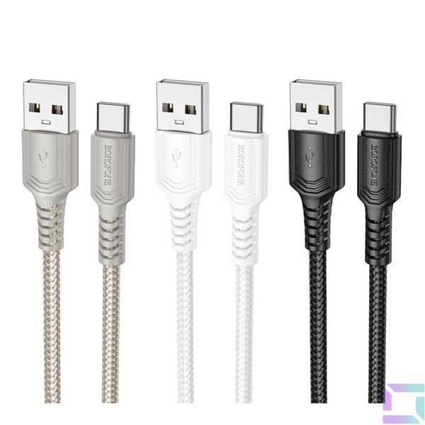 Кабель USB Borofone BX116 Type-C 3A Чорний 6941991119804 фото