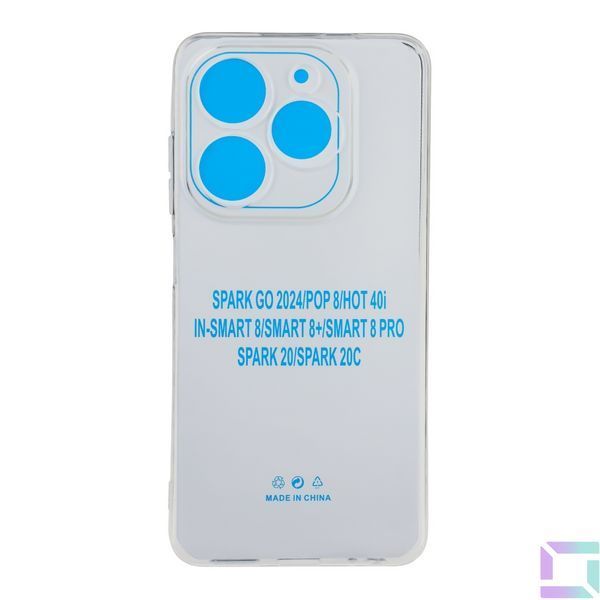 Чехол TPU Virgin Full Camera для Tecno Spark 20 (KJ5n)/Spark 20C (BG7n)/Spark Go 2024 (BG6)/Pop 8 Transparent 2020000391739 фото
