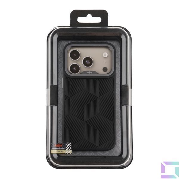 Чохол Kajsa Splendid Collection 3D Cube Pattern with MagSafe для iPhone 17 Pro Black O-Ring 4894505241503 фото