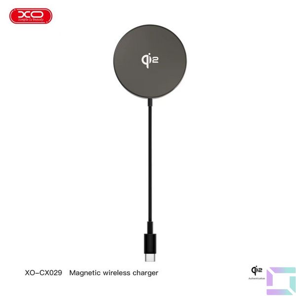 Беспроводное Зарядное Устройство XO CX029 QI2 Magnetic Wireless 15W Цвет Черный 6920680857760 фото