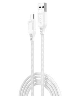 Кабель USB XO NB235 Zebra series Braided 2.4A Micro Бiлий 6920680834167 фото