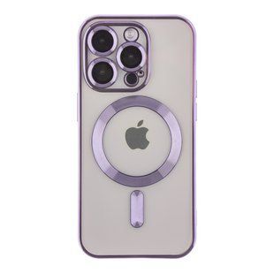 Чехол TPU Metallic Full Camera with Magsafe для iPhone 15 Pro Purple 2020000370161 фото