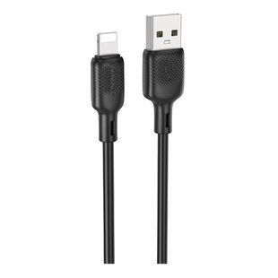 Кабель USB Borofone BX113 Silicone Lightning 2.4A 3m Чорний 6941991115530 фото