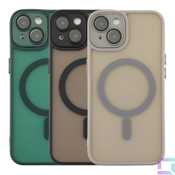 Чехол TPU+PC Magnetic Matte Camera Lens with Magsafe для iPhone 13 Dark Blue 2020000438083 фото
