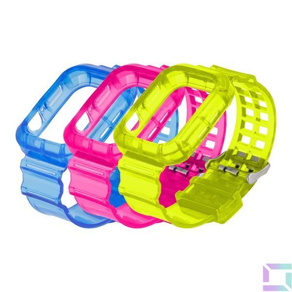 Ремешок для Apple Watch Band Color Transparent + Protect Case 44mm Sea Blue 2020000256809 фото