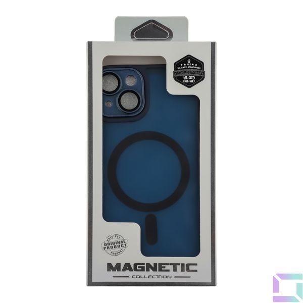 Чехол TPU+PC Magnetic Matte Camera Lens with Magsafe для iPhone 13 Dark Blue 2020000438083 фото