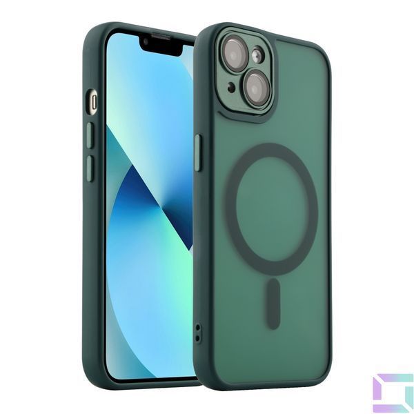 Чехол TPU+PC Magnetic Matte Camera Lens with Magsafe для iPhone 13 Dark Blue 2020000438083 фото