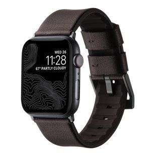 Ремешок для Apple Watch Leather+Silicone 42/44/45/49 mm Coffe Black 2020000478225 фото