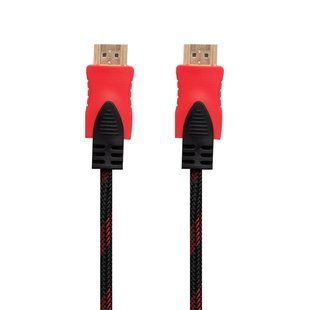 Кабель HDMI- HDMI 1.4V 1.5m (Тканинний провід) Чорно-Красний 2000000530383 фото