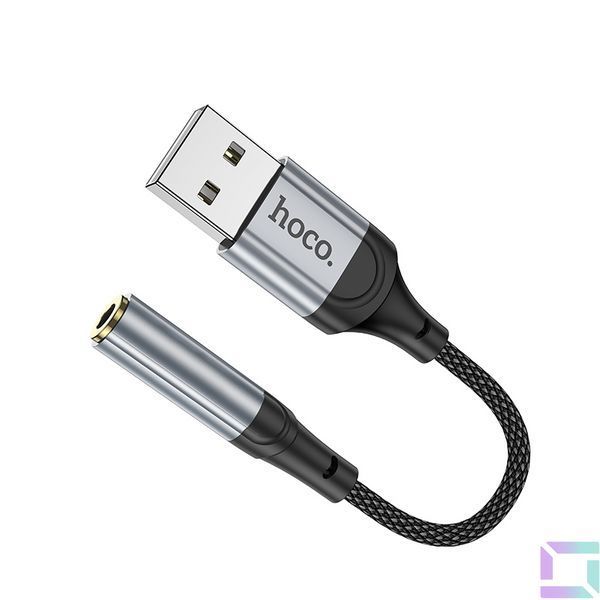 Переходник Hoco LS36 Sound Card USB to AUX 3.5mm (female) 12cm Черный 6942007608879 фото