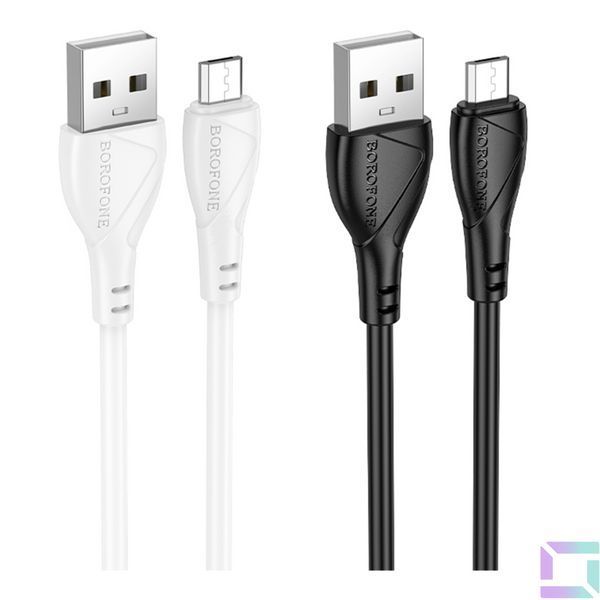 Кабель USB Borofone BX121 Micro 2.4A Чорний 6941991123047 фото