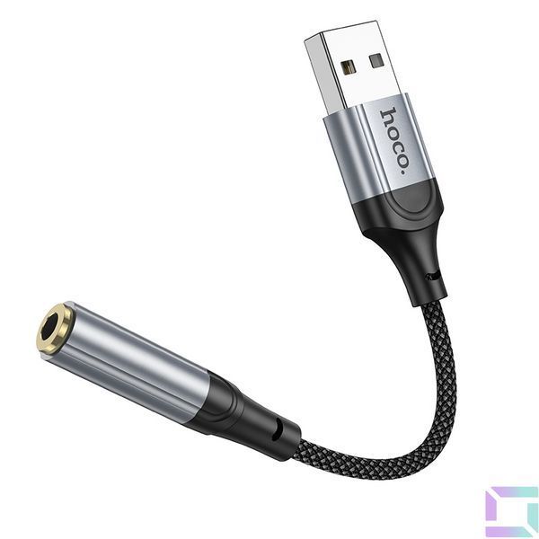 Переходник Hoco LS36 Sound Card USB to AUX 3.5mm (female) 12cm Черный 6942007608879 фото