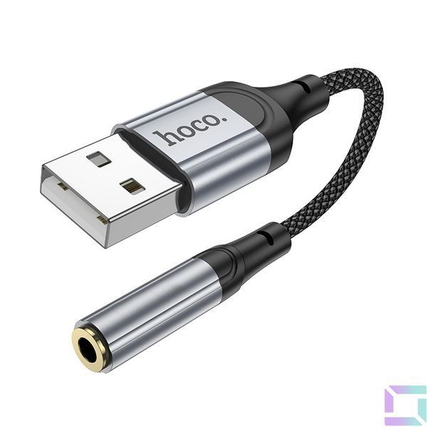 Переходник Hoco LS36 Sound Card USB to AUX 3.5mm (female) 12cm Черный 6942007608879 фото
