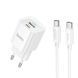 Сетевое Зарядное Устройство Hoco C147A 1USB-C/1USB PD/QC 20W+Type-C to Type-C Белый 6942007630290 фото 1