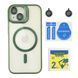 Чехол TPU+PC+Metal Stand Case with MagSafe and Camera Lenses для iPhone 15 Green 2020000407638 фото