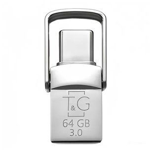 USB OTG флеш-накопичувач -Type C 64GB T&G металева серія 104 Сталевий 4711472589509 фото