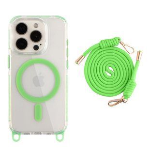 Чохол TPU+PC LanyardCase with MagSafe для iPhone 15 Pro Max Fluorescent Green 2020000477051 фото