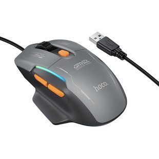 USB Миша Iгрова Hoco GM52 Reddy RGB Чорно-сірий 6942007680967 фото