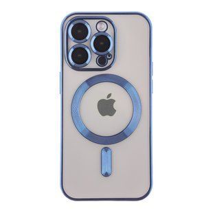 Чехол TPU Metallic Full Camera with Magsafe для iPhone 14 Pro Blue 2020000342328 фото