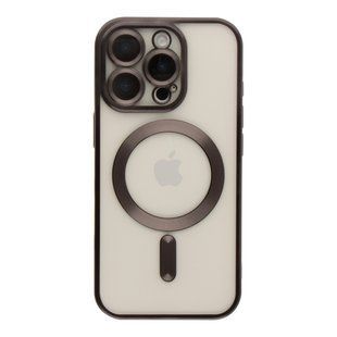 Чохол TPU Metallic Chrome Full Camera with Magsafe для iPhone 14 Pro Max Chrome Black 2020000383925 фото