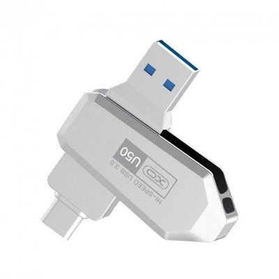 USB флеш-накопичувач XO U50 USB3.0+Type C 32GB Колір Стальний 6920680869138 фото