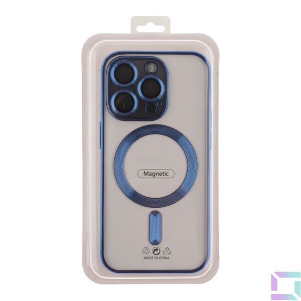 Чохол TPU Metallic Full Camera with Magsafe для iPhone 14 Pro Blue 2020000342328 фото