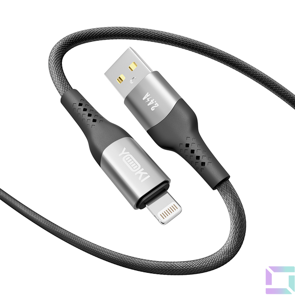 USB YOKI SOLID YK-SO15 Lightning 2.4A 1.2m Цвет Черный 6907858579242 фото