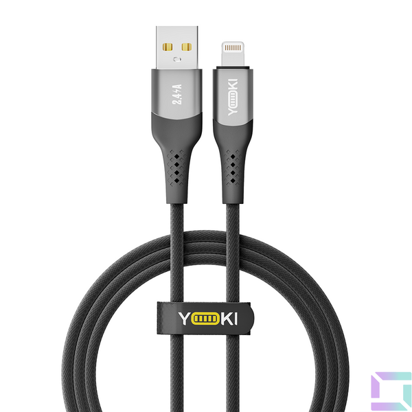 USB YOKI SOLID YK-SO15 Lightning 2.4A 1.2m Цвет Черный 6907858579242 фото