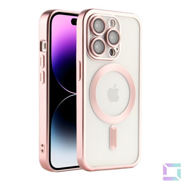 Чехол TPU Metallic Chrome Full Camera with Magsafe для iPhone 14 Pro Max Chrome Black 2020000383925 фото