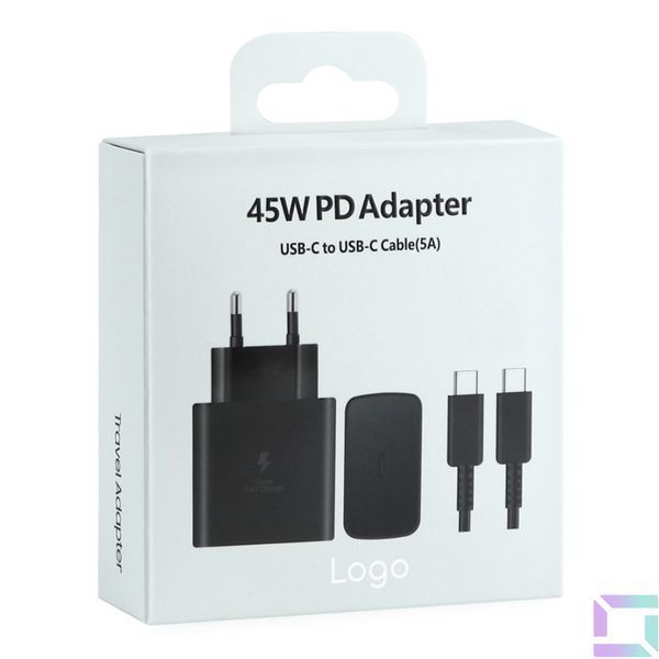 Сетевое Зарядное Устройство for Samsung 1USB-C QC/PD45W+Type-C to Type-C 1:1 Черный 8806090973369 фото