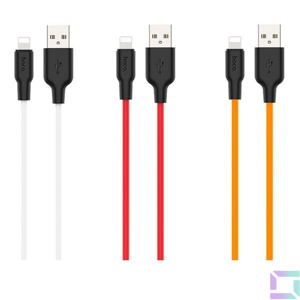 Кабель USB Hoco X21 Plus Silicone Lightning Чорно-Червоний 6931474711823 фото