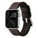 Ремінець для Apple Watch Leather+Silicone 42/44/45/49 mm Coffe Silver 2020000478218 фото