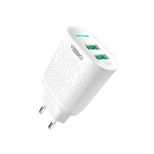 Мережевий Зарядний Пристрій YOKI Led Series YK-2.4Dual 12W Бiлий 6902013731633 фото