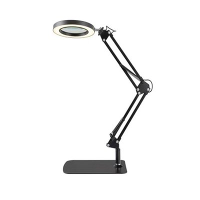 Лампа Кільцева 16 см з Лінзою Настільна Колір Чорний 2020000386346 фото