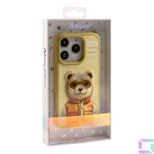 Чехол TPU+PC Nimmy 3D with Metal Buttons для iPhone 15 Pro Bear Khaki 6971080317859 фото