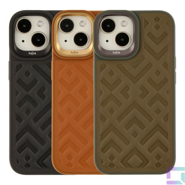 Чохол Kajsa Briquette Collection Rhombus для iPhone 15 Black 4894505170216 фото