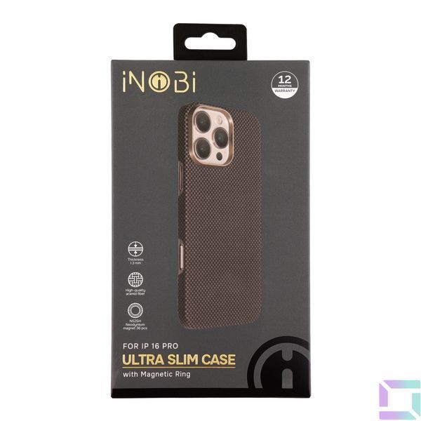 Чохол iNobi Ultra Slim Case with Magnetic Ring для iPhone 16 Pro 1500D Desert Gold 2020000521693 фото