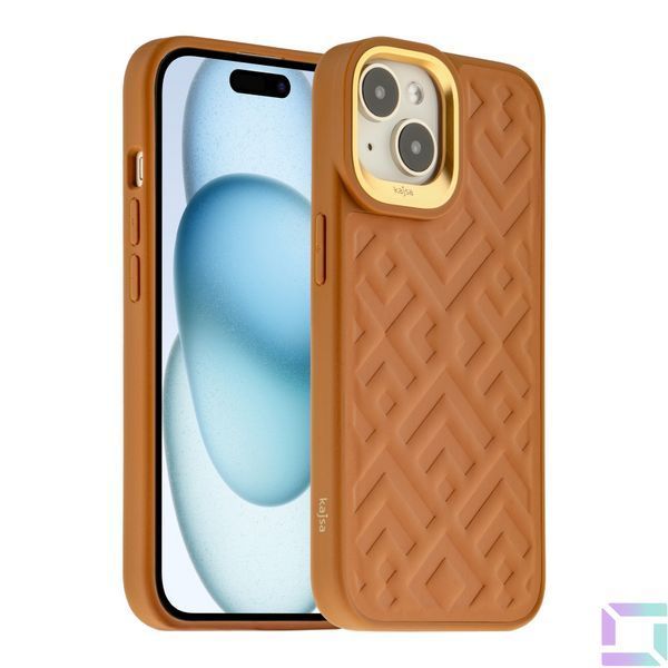 Чохол Kajsa Briquette Collection Rhombus для iPhone 15 Black 4894505170216 фото