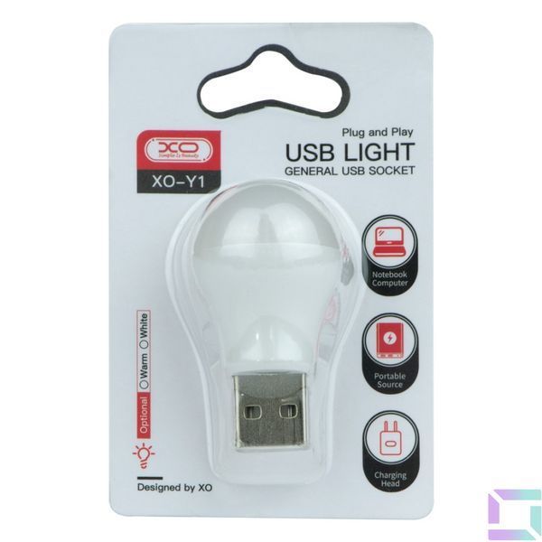 USB-Лампа XO Y1 Блістер Білий 6920680829583 фото