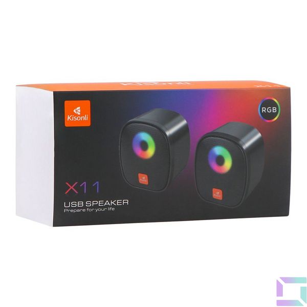 Компьютерные колонки Kisonli X11 RGB Цвет Черный 6970171743997 фото