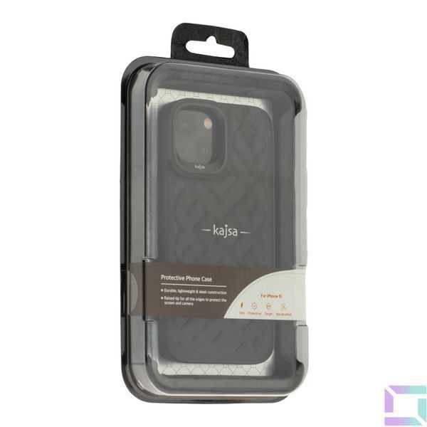 Чохол Kajsa Briquette Collection Rhombus для iPhone 15 Black 4894505170216 фото