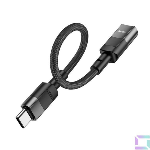 USB Переходник Hoco U107 Type-C male to iP female adapter 10 cm Цвет Черный 6931474789983 фото